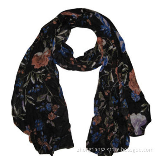 Viscose Scarf for Autumn and Spring, Floral Print, OEM Orders are Welcome